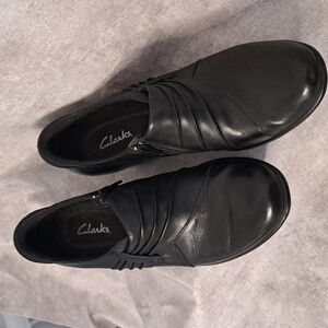 Clark's Black Heeled Shoes